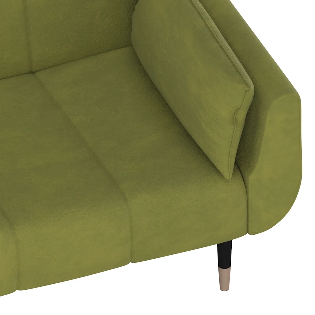 Divano Letto a 2 Posti con 2 Cuscini Verde Chiaro in Velluto cod mxl 5873