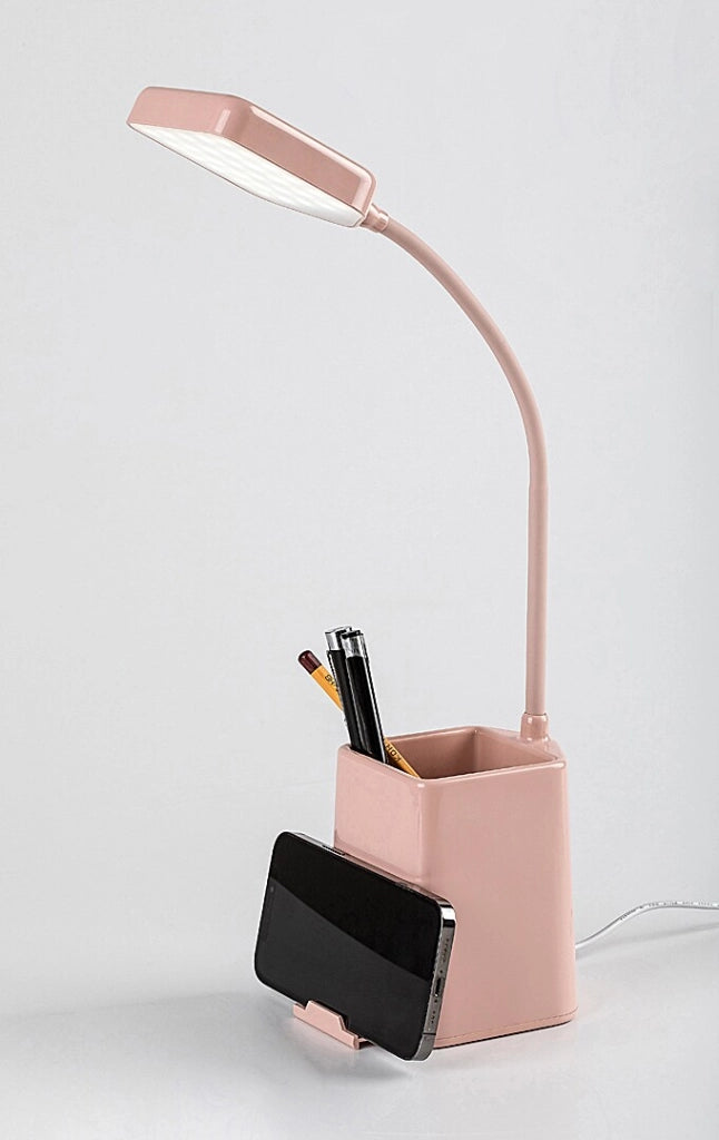 Lampada da scrivania LED rosa porta smartphone 6W Rabalux