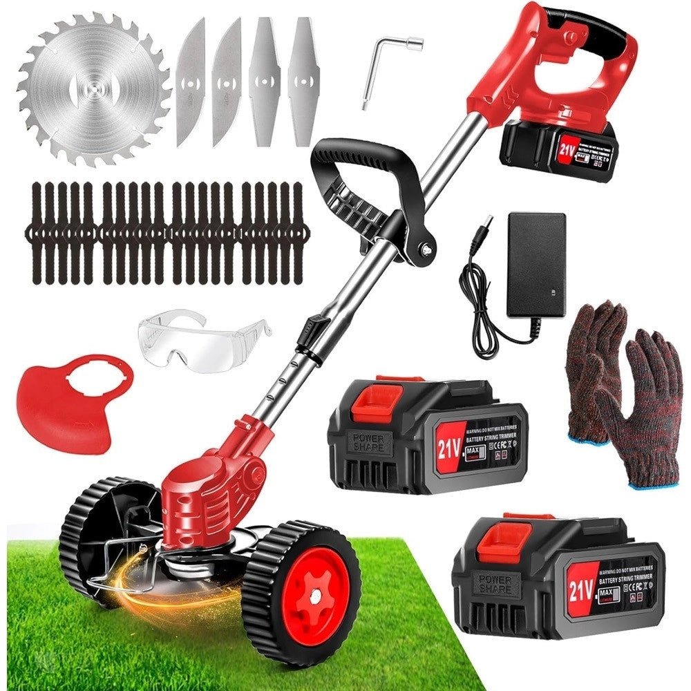 Trade Shop - Decespugliatore A Batteria 48v Tagliabordi Elettrico Altezza Regolabile Per Giardini -