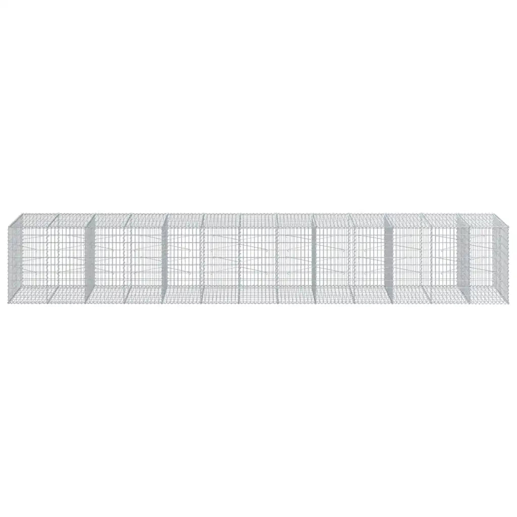 Cesto Gabbione con Copertura 650x100x100 cm in Ferro Zincato 3295201