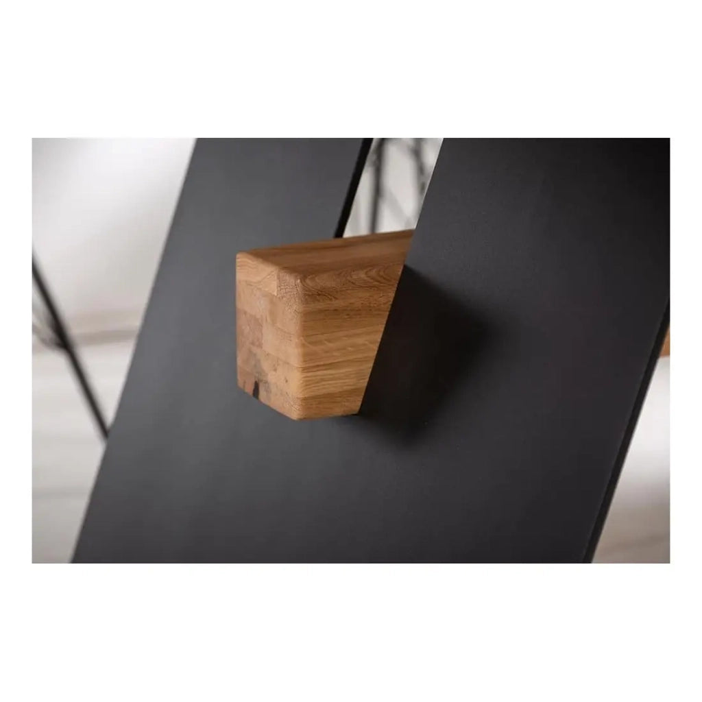 Tavolo da pranzo ZENTOR 200 cm – Piano in rovere selvatico e gambe in metallo nero – Stile industriale di alta gamma