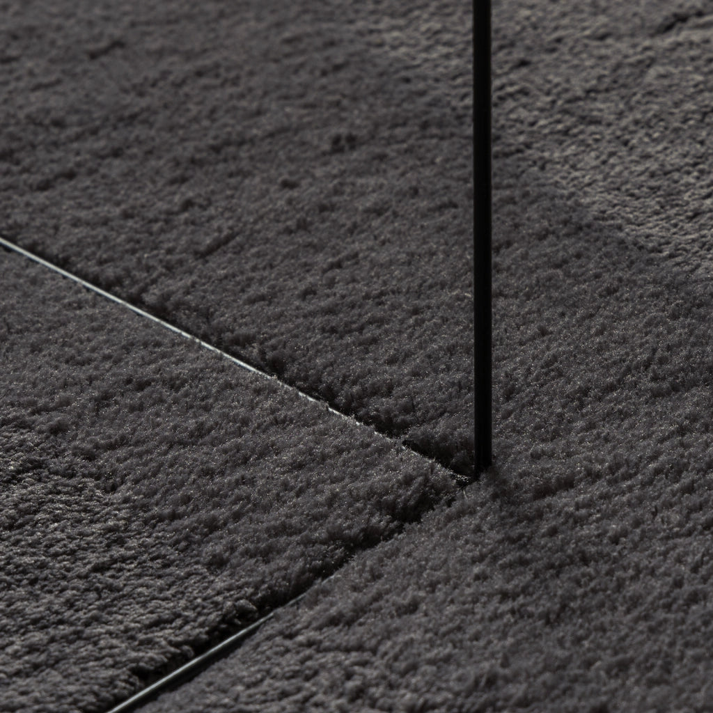 Tappeto Antracite 100x200 cm Poliestere Antiscivolo