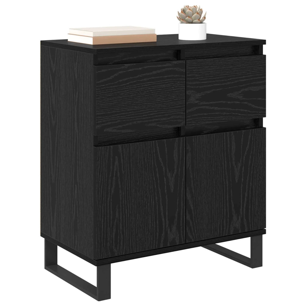 Credenza | Madia | Buffet da pranzo | Armadio da pranzo con cassetto Rovere Nero 60 x 35 x 70 cm