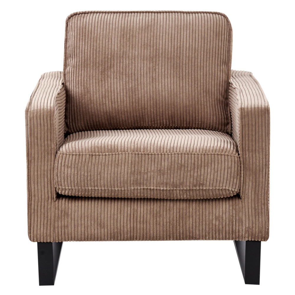 Poltrona in velluto a coste beige Soggiorno stile Moderno contemporaneo