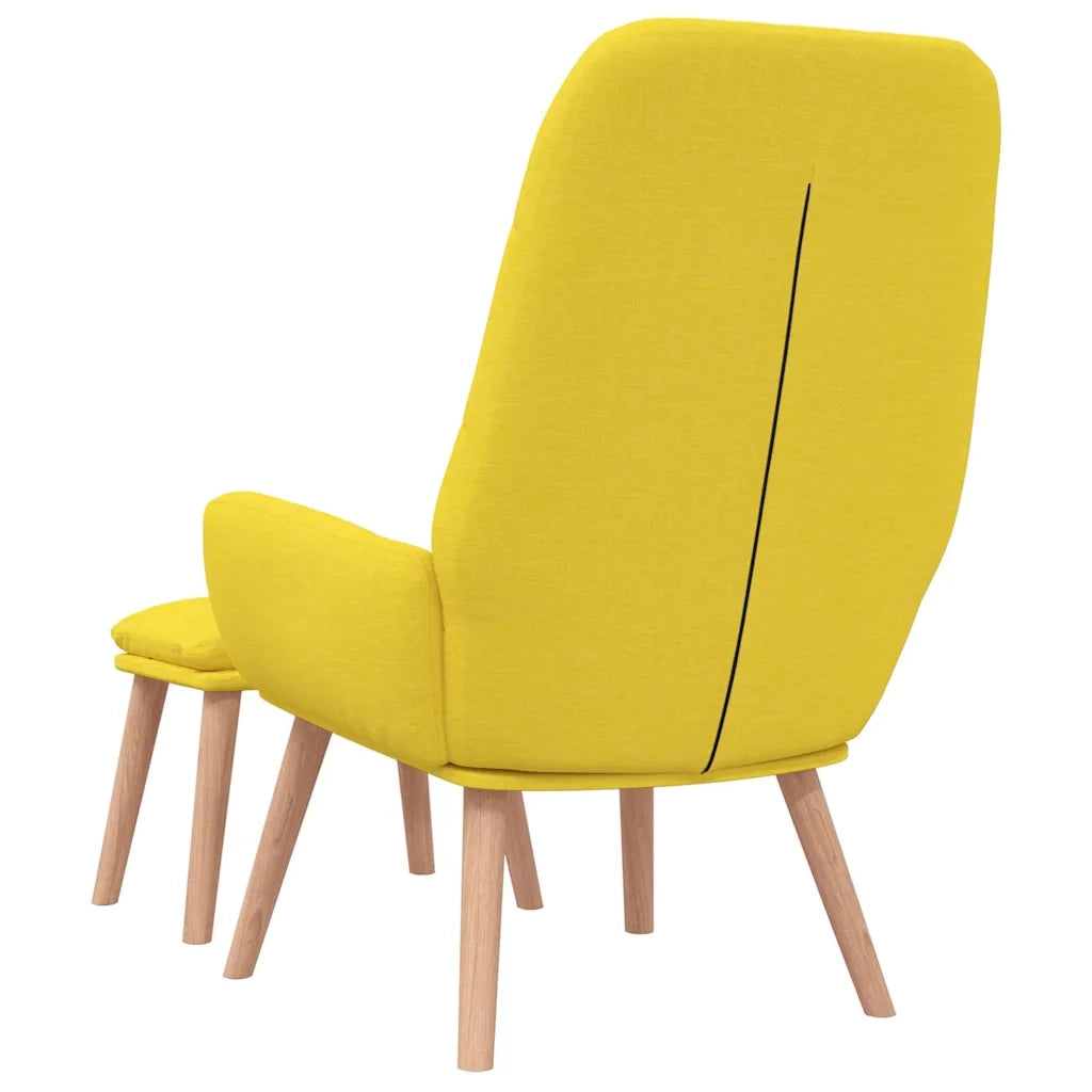 Sedia Relax con Poggiapiedi Giallo Chiaro in Tessuto 3315154