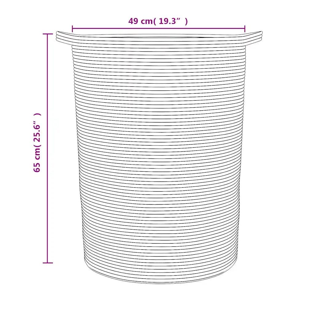 Cestino Portaoggetti Marrone e Bianco ?49x65 cm in Cotone CFW9321546