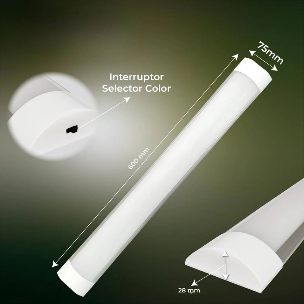 Optonica plafoniere led a barra ip20 cct colore bianco efficienza energetica d *** potenza 20w, confezione 1