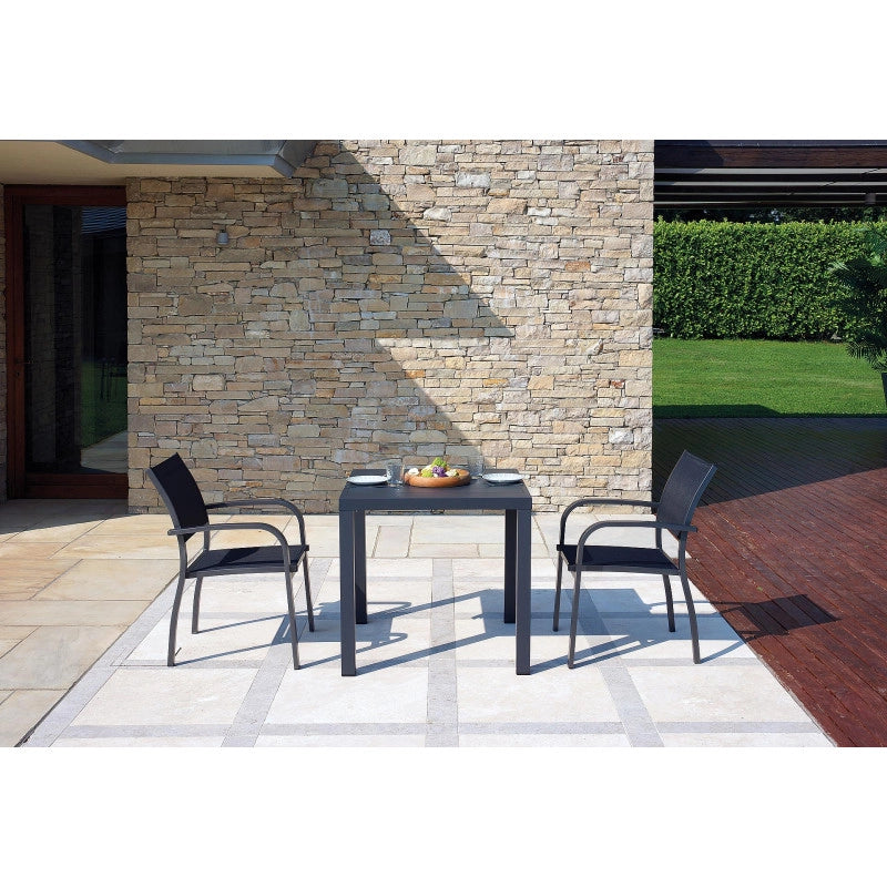 Tavolo San Vincenzo antracite 80x80 cm Moia