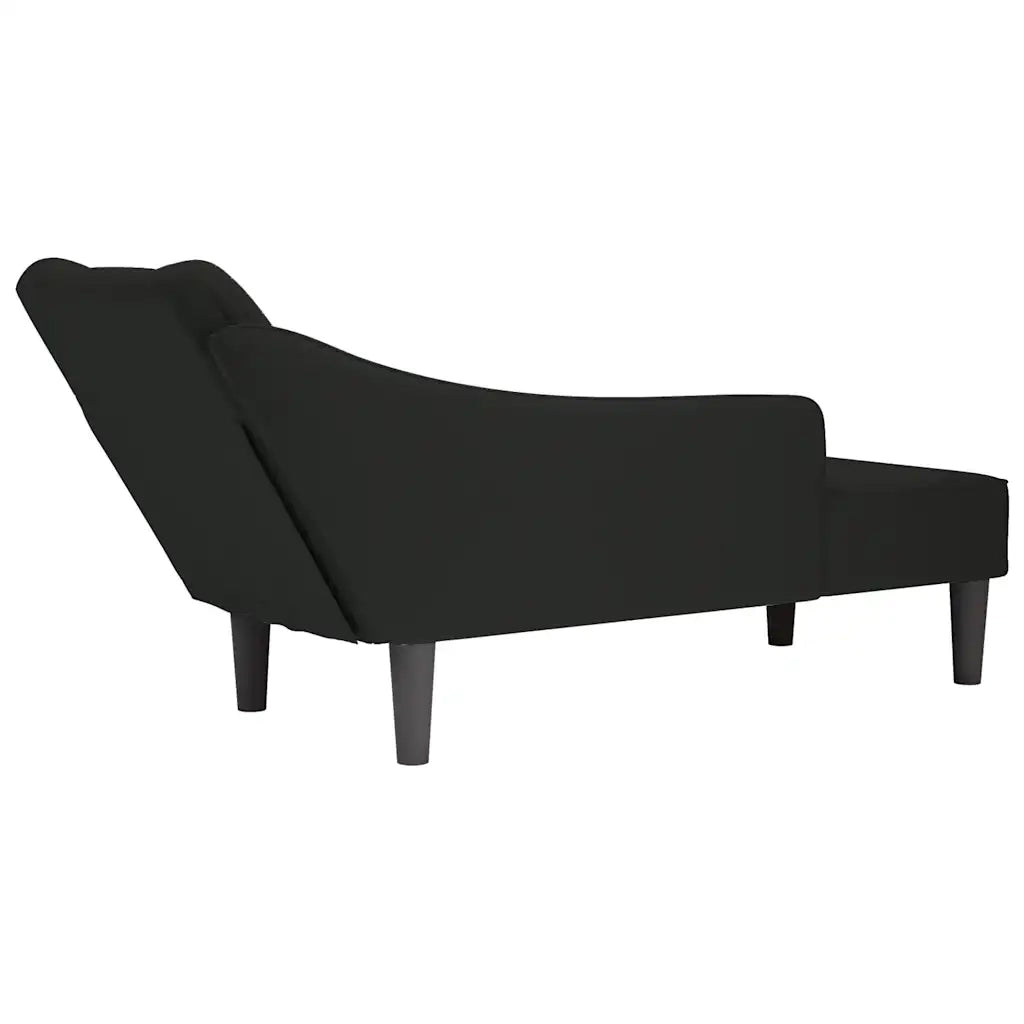 Sdraio con Bracciolo Destro in Velluto Nero CFW6053858