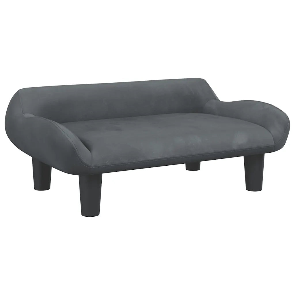 Lettino per Cani Grigio Scuro 70x40x24 cm in Velluto 171953