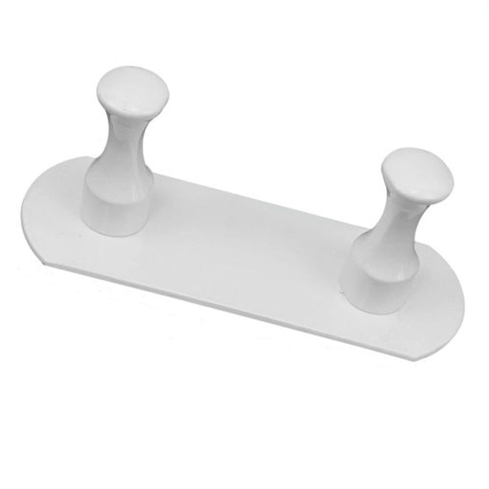 Trade Shop - Appendiabiti Con 2 Ganci Bianco Per Accappatoio Bagno Cucina Casa Da Parete 59756 -