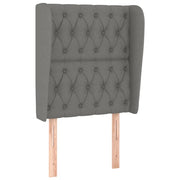 Testiera | Testata ad Orecchio Grigio Scuro 83x23x118/128 cm in Tessuto