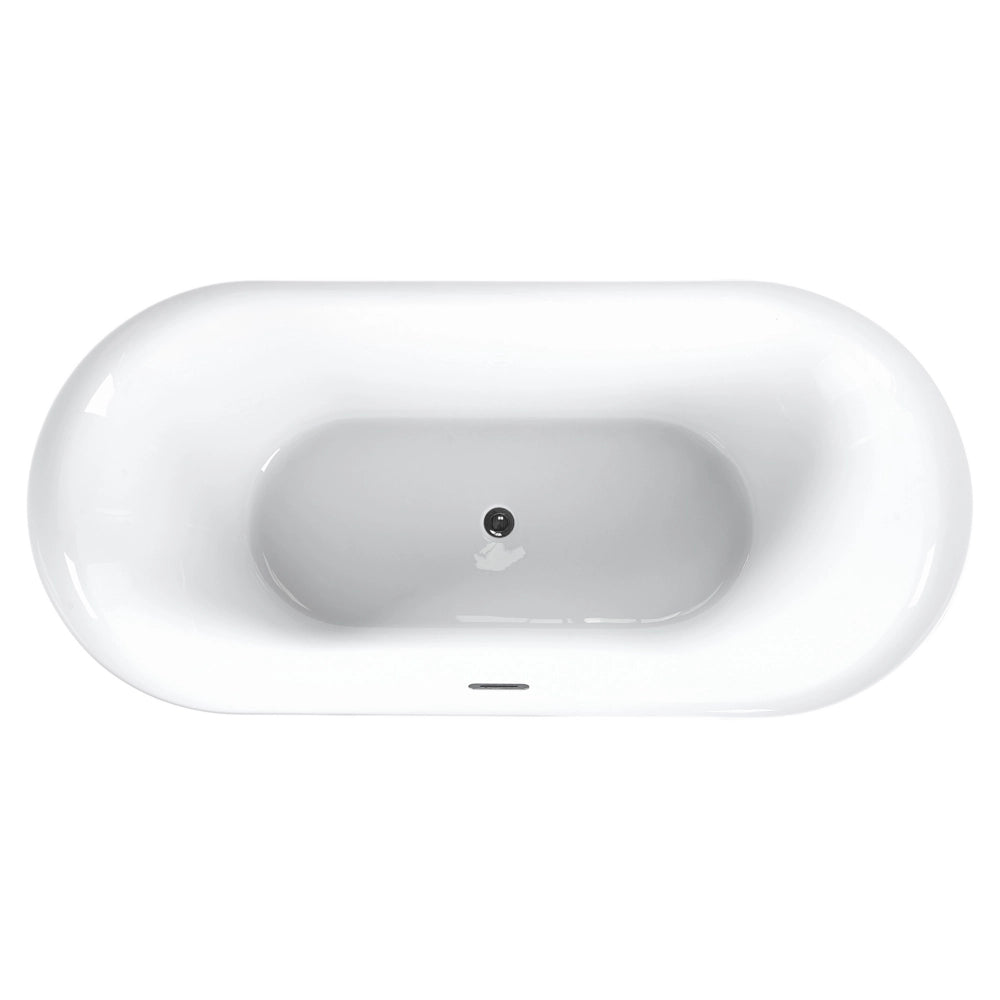 Vasca da Bagno Bianco Freestanding 160 cm in Acrilico Sanitario Moderna