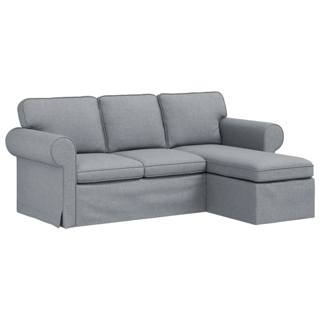 Divano Grigio chiaro 215 x 138 x 80 cm Tessuto