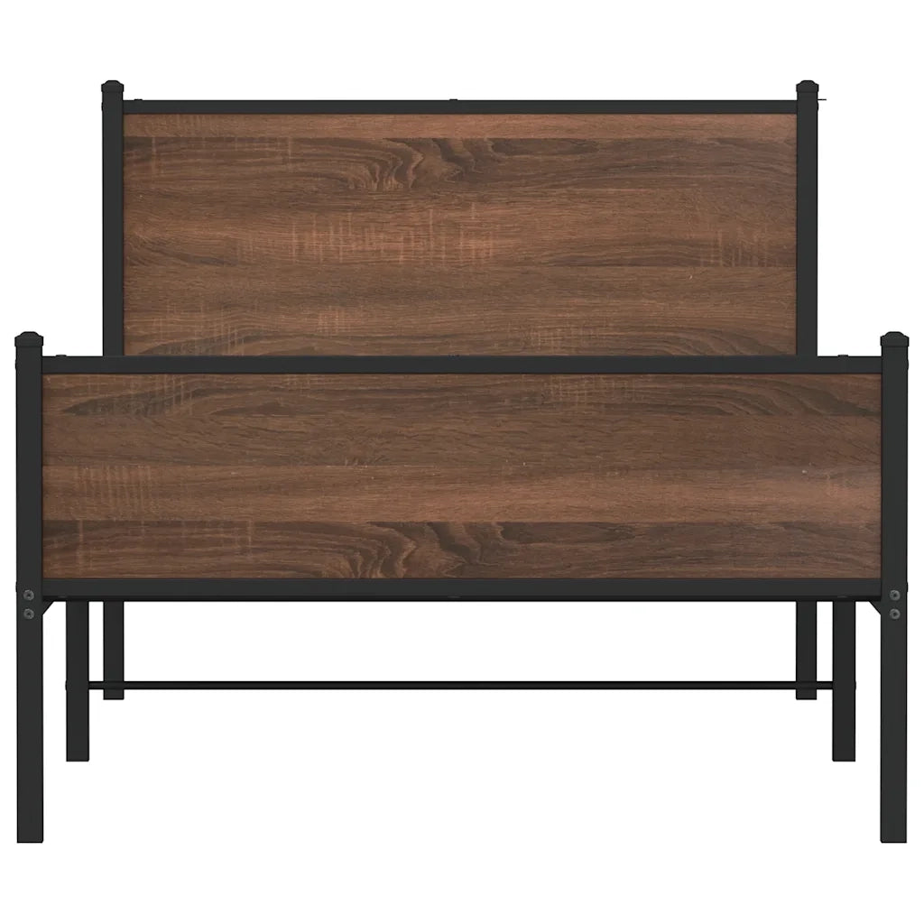 Giroletto senza Materasso in Metallo Rovere Marrone 107x203 cm 4007954