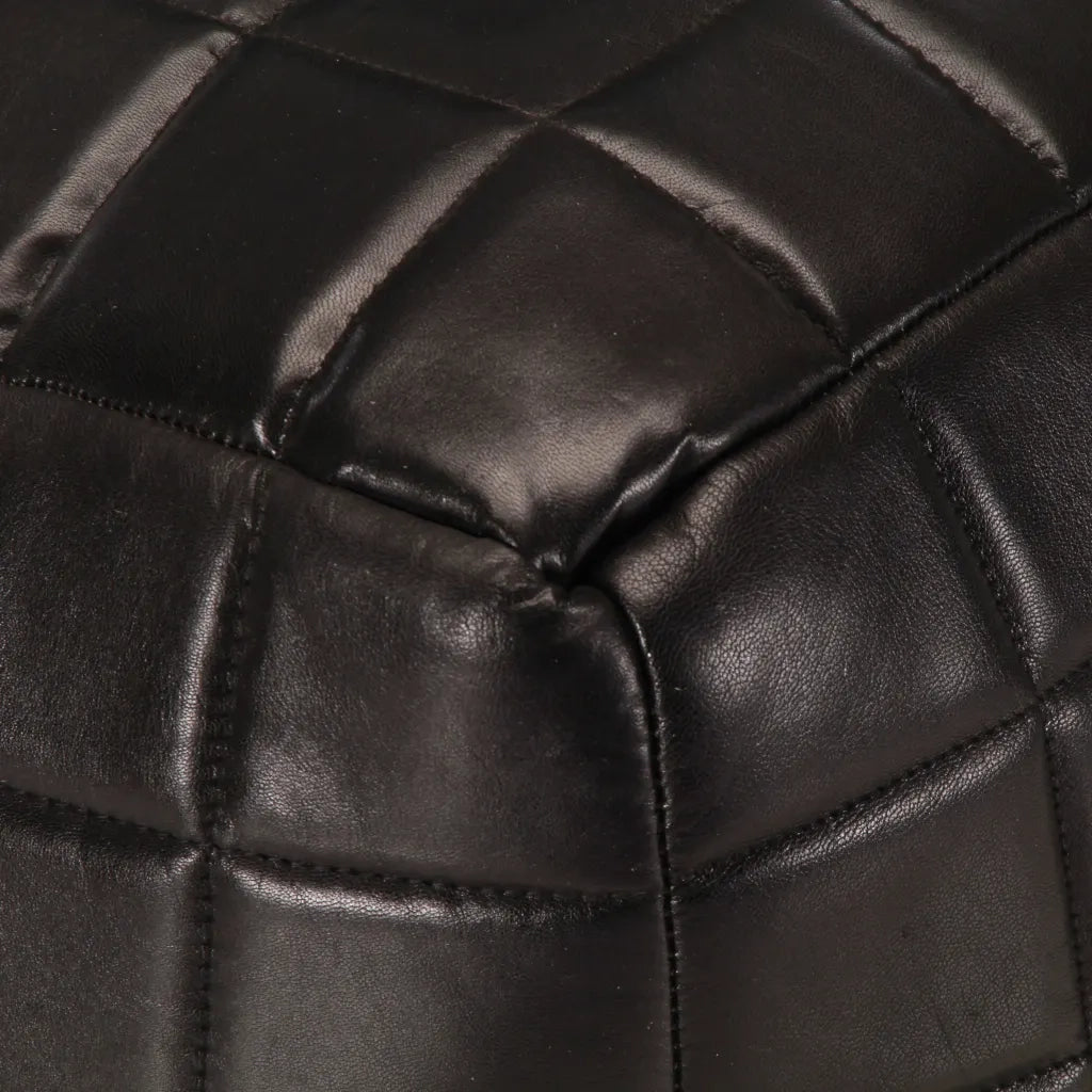 Pouf Nero 40x40x40 cm in Vera Pelle di Capra 248137