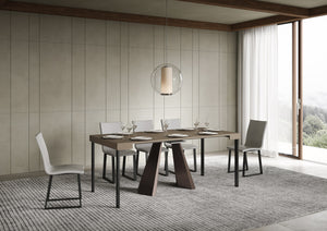 Consolle Allungabile 90-196x40x77 cm Diamante Small Tortora Telaio Orso