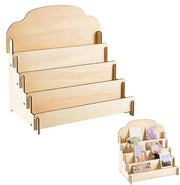 Supporto per carte a 4 livelli - Display in legno - Standard per carte - Facile da montare - Leggero - Spaziale - Standard per carte