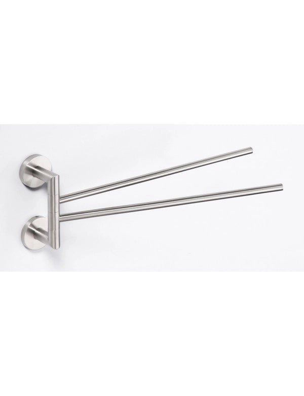 NEO Portasciugamani Doppio Girevole in Acciaio Inox 42x16x7cm