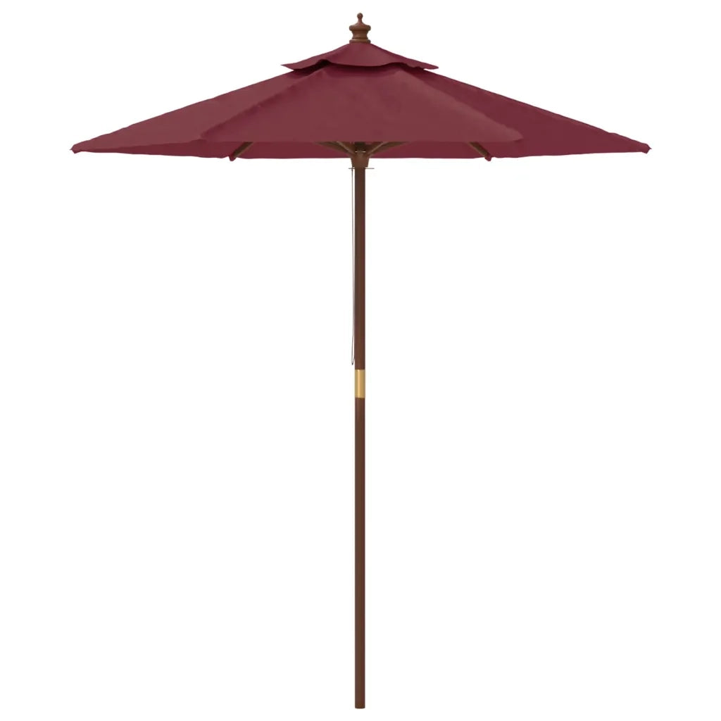 Ombrellone da Giardino con Palo in Legno Bordeaux 196x231 cm 363163
