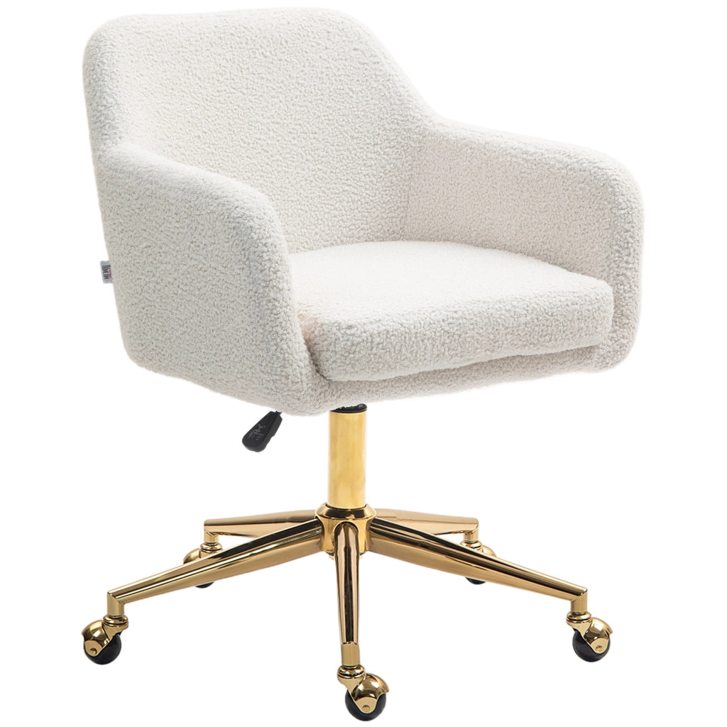 Poltrona da ufficio con rotelle e seduta girevole ¨C zephmum ¨C crema 60x61x79-88 cm