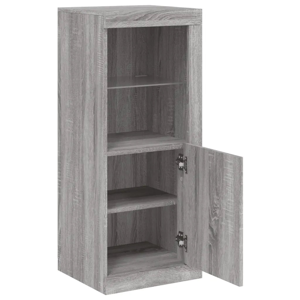 Credenza con Luci LED-Buffet-Armadio da cucina Grigio Sonoma 41x37x100 cm 458314