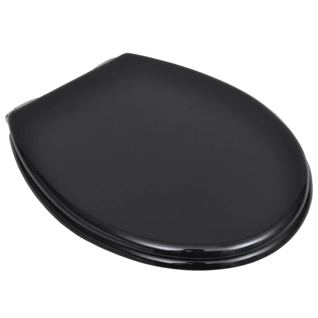 Copriwater a Chiusura Ammortizzata 2 pz in MDF Nero 275905