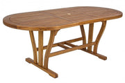 Tavolo Ovale Allungabile Legno Marrone da Esterno 150–200 - SERENITY