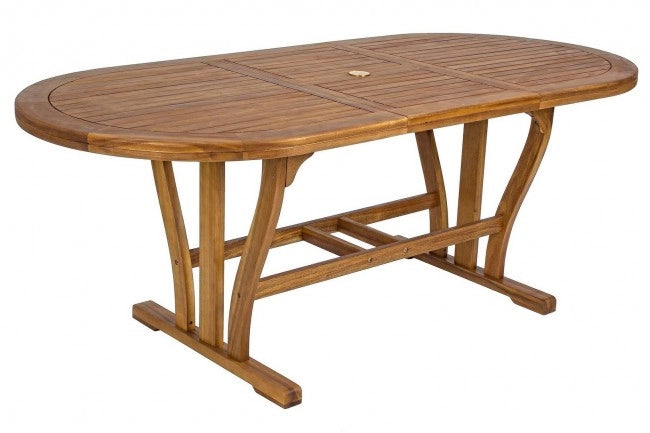 Tavolo Ovale Allungabile Legno Marrone da Esterno 150–200 - SERENITY