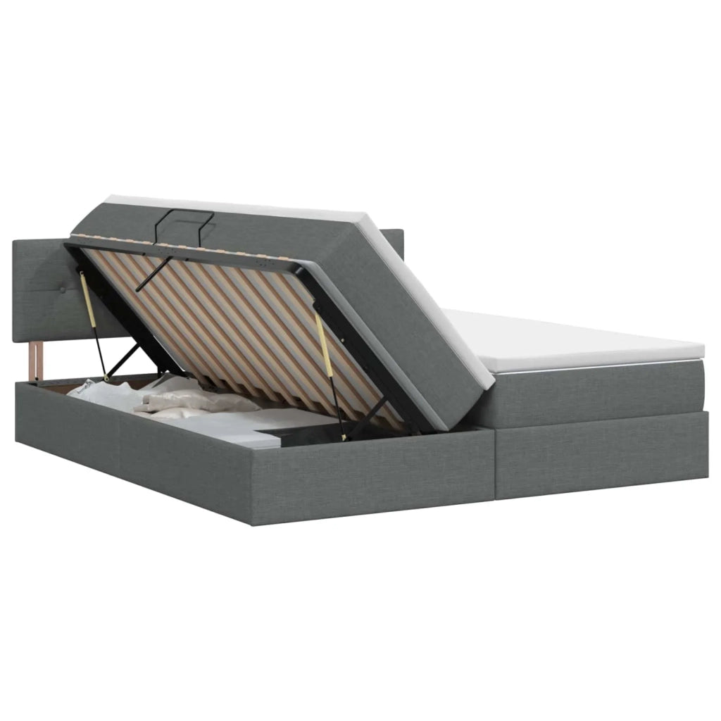 Letto con Contenitore 2 pz Grigio Scuro Pelle Sintetica 3458908