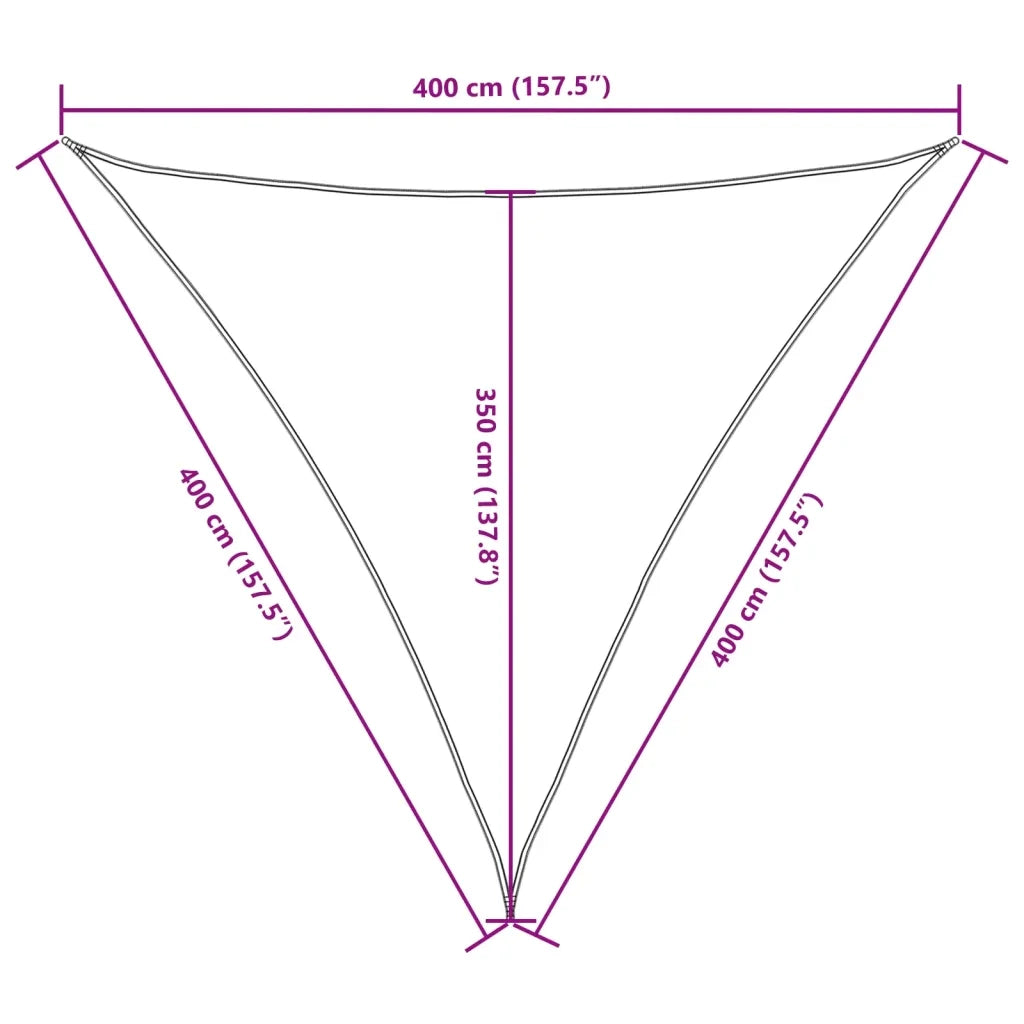 Vela Ombreggiante-Parasole a vela Oxford Triangolare 4x4x4 m Nero