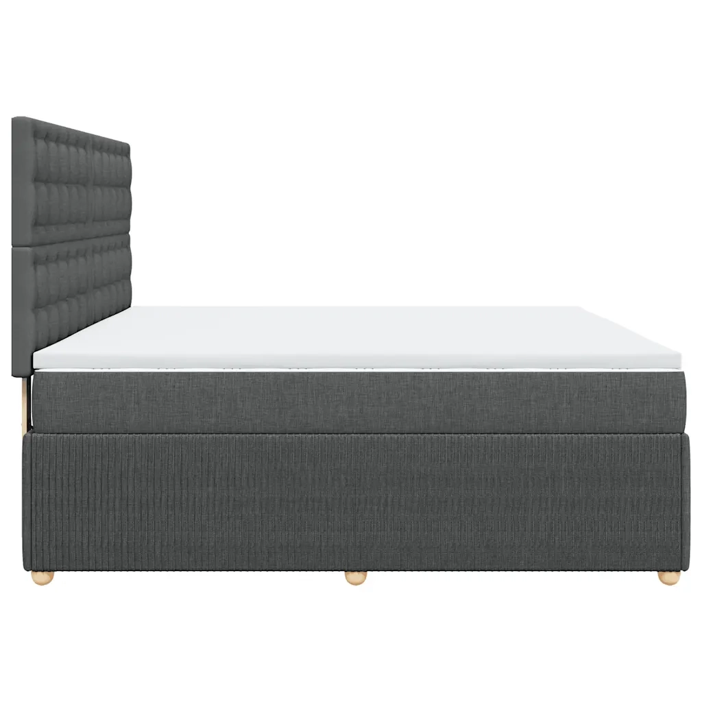 vidaXL Giroletto a Molle con Materasso Grigio Scuro 180x200 cm Tessuto