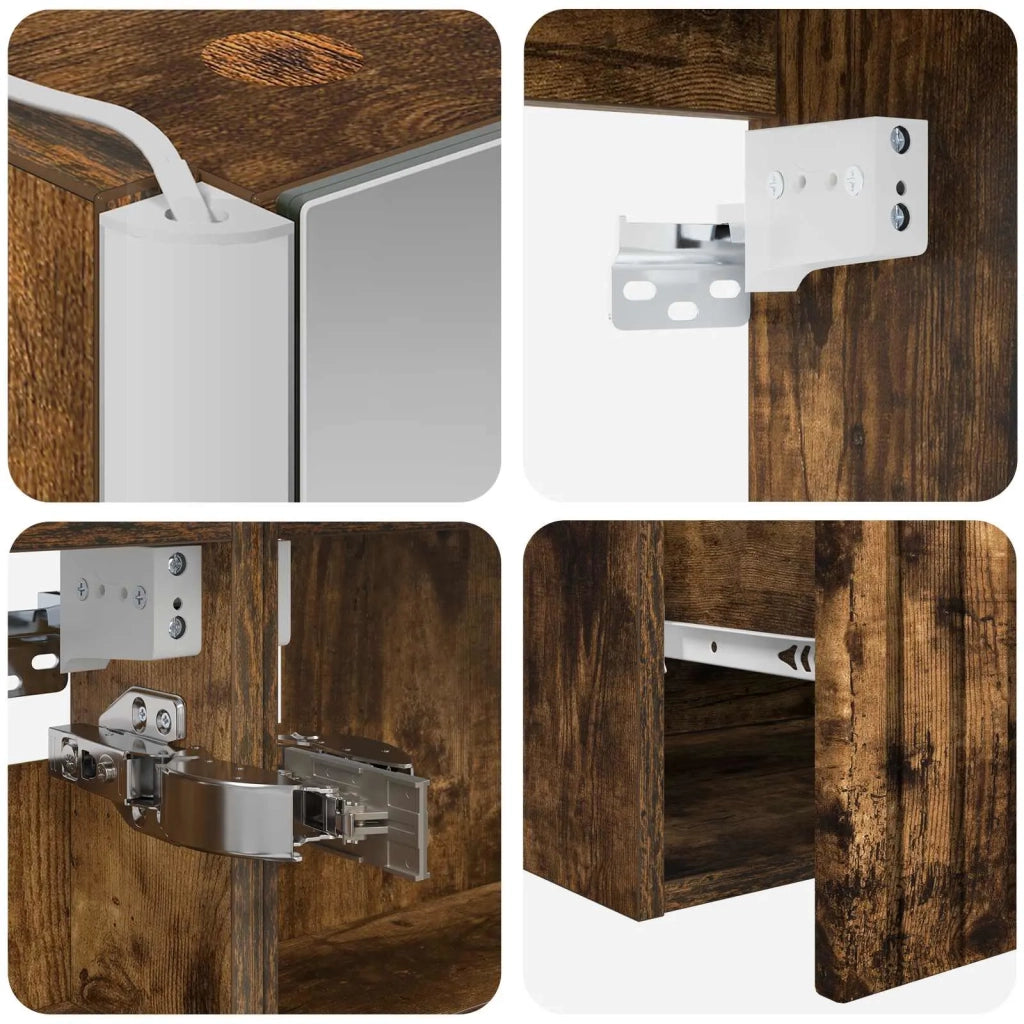 Set di Armadi da Bagno 5 pcs Rovere Fumo 53 x 15,5 x 70 cm 3406651