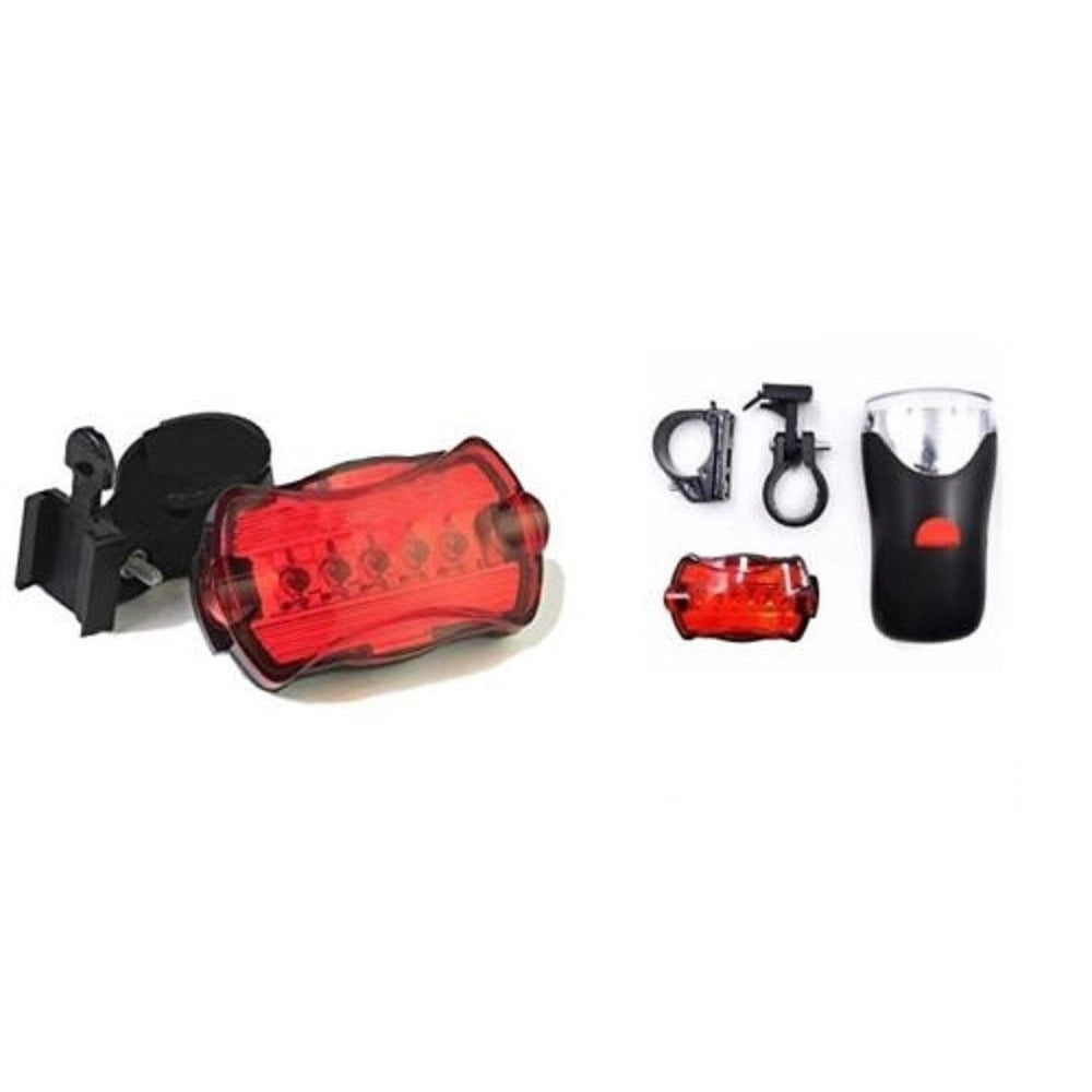Trade Shop - Kit Luci Led Per Bici Faro Bicicletta Stop Luce Posteriore E Led Anteriore Nero -