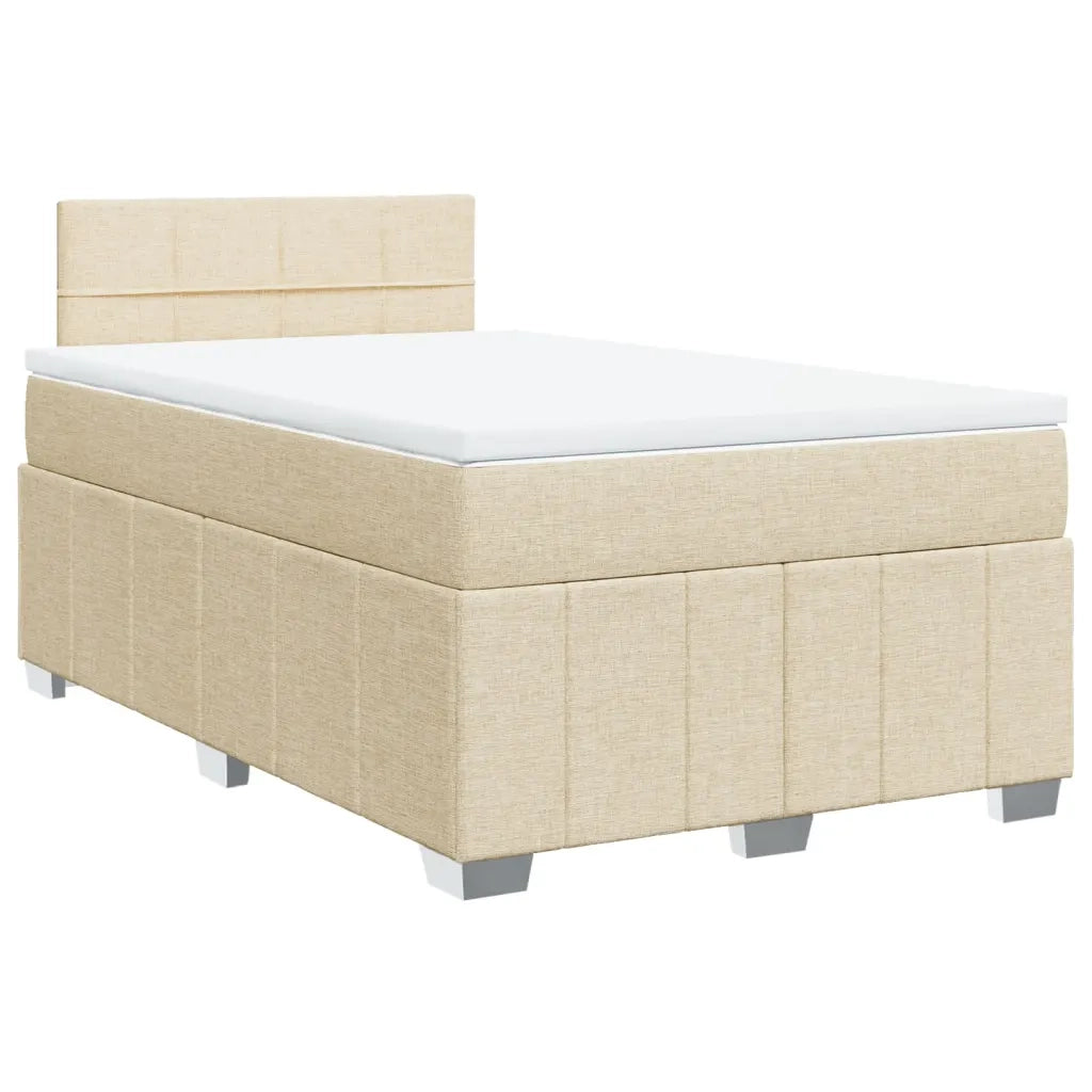 Giroletto a Molle con Materasso Crema 120x190 cm in Tessuto 3289312