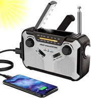 Radio portatile AM/FM con batteria 4000 mAh e luce LED SOS per emergenza per campeggio e situazioni di emergenza