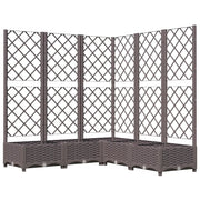 Fioriera | Cassetta per fiori | Vaso da Giardino e Graticcio Marrone 120x120x121,5 cm in PP