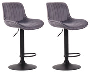 Set di 2 sgabelli da bar Lentini Velvet grigio scuro,nero