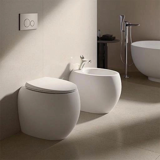 Sanitari filo muro CLOUD Rak Ceramics: WC, Bidet, Copriwater Bianco Opaco