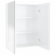 Mobiletto specchio da bagno 60 x 15 x 75cm bianco lucido MDF 02_0006708