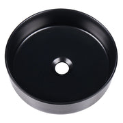 Lavabo da bagno rotondo in ceramica 36 cm nero stile moderno elegante
