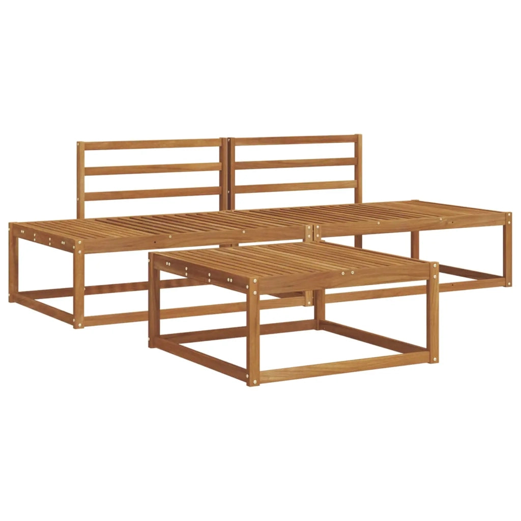 Set di divani da esterno Naturale Legno di Acacia Massello