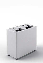 Pattumiera a 2 Scomparti Totale 24 L 48,5x25,5x39 cm con Contenitori Interni in Acciaio Verniciato Bianco