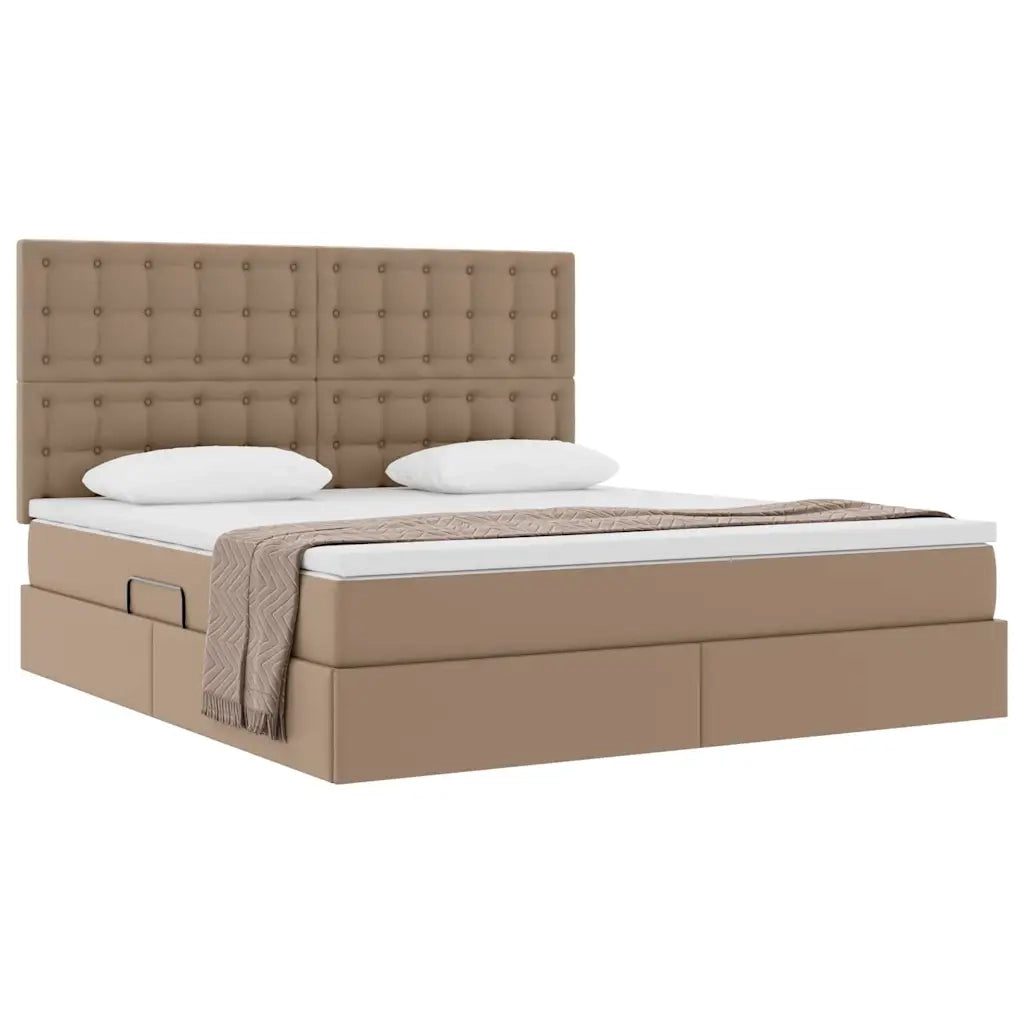 Letto con Contenitore Cappuccino 180 x 200 cm Pelle Sintetica 3371680