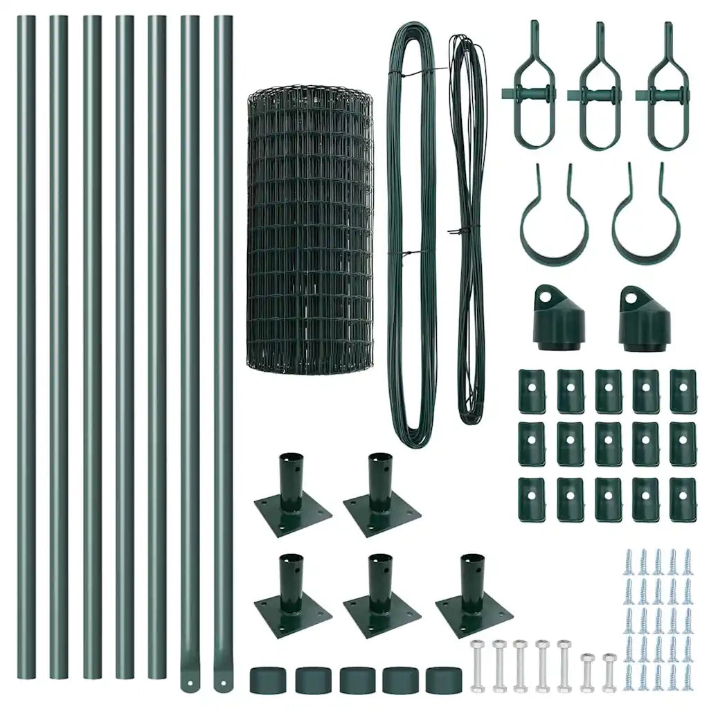 Recinzione da Giardino | Recinzione con Posto Verde 0,6 x 10 m Acciaio e PVC