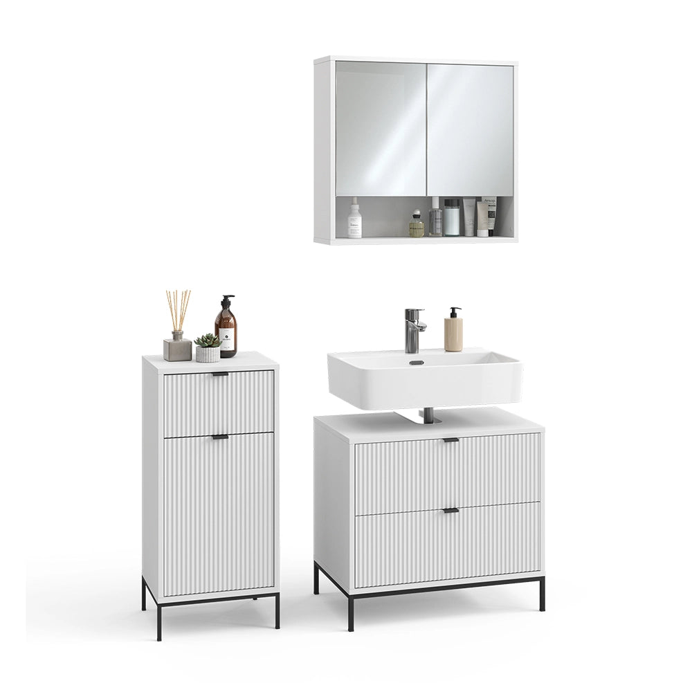 Vicco Set di mobili da bagno Bianco 3 parti