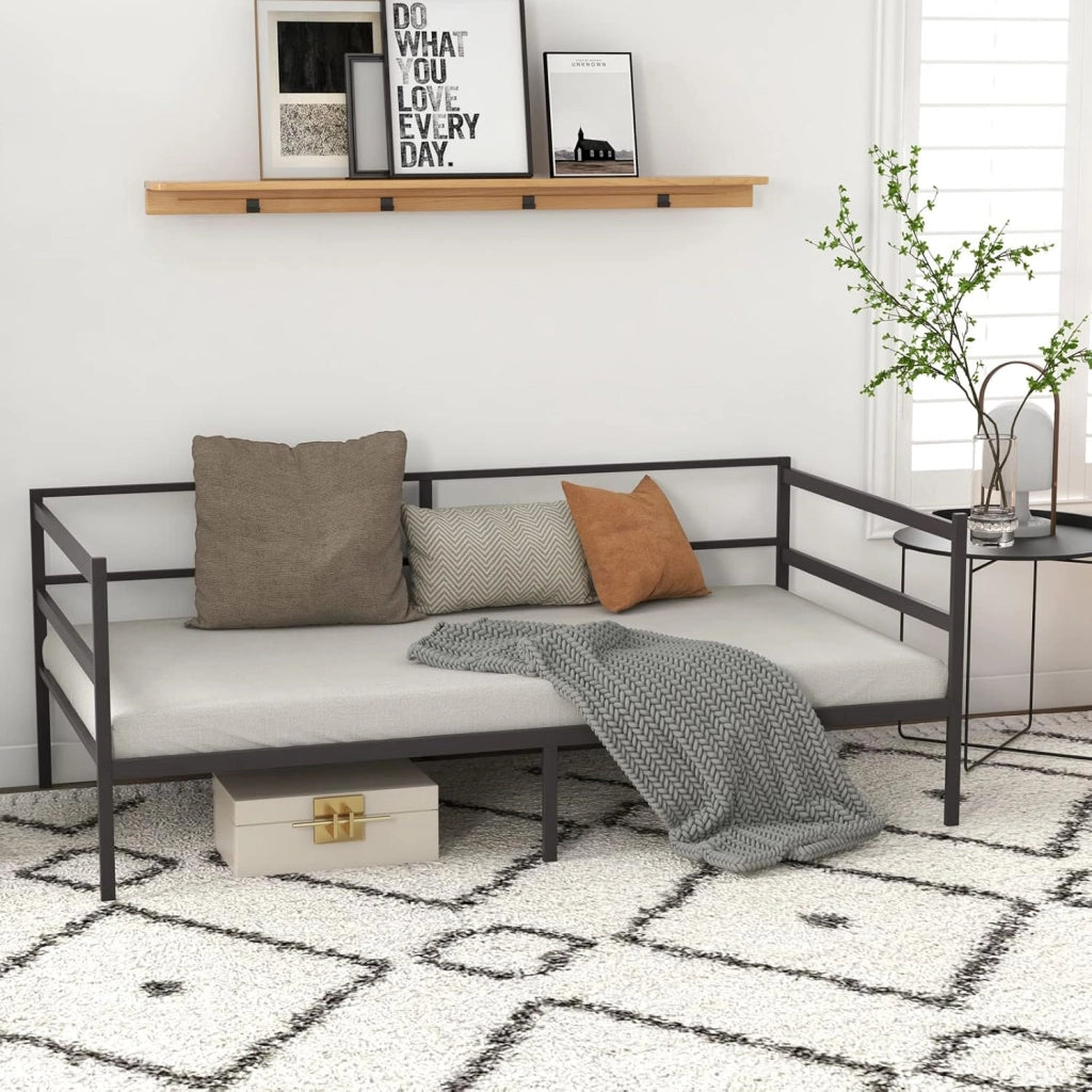 Giantex Struttura per divano letto doppio in metallo, con supporto resistente a 16 doghe e spazio di archiviazione di 28 cm, divano letto salvaspazio per soggiorno, camera degli ospiti, facile