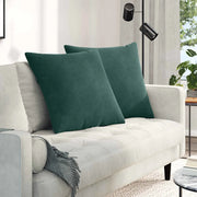 Cuscini da Divano 2 pz-Set di 2 Cuscini per Sofa Verde Scuro 60 x 60 cm Tessuto in Cords 797202