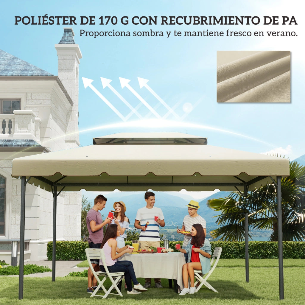 Toldo per Gazebo 4x3 m ¨C zephmum ¨C Beige