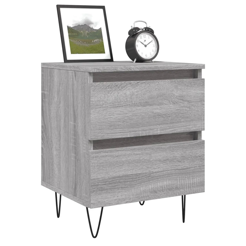 Comodino Grigio Sonoma 40x35x50 cm in Legno Multistratocod mxl 129357